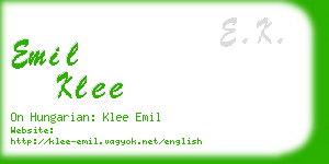emil klee business card